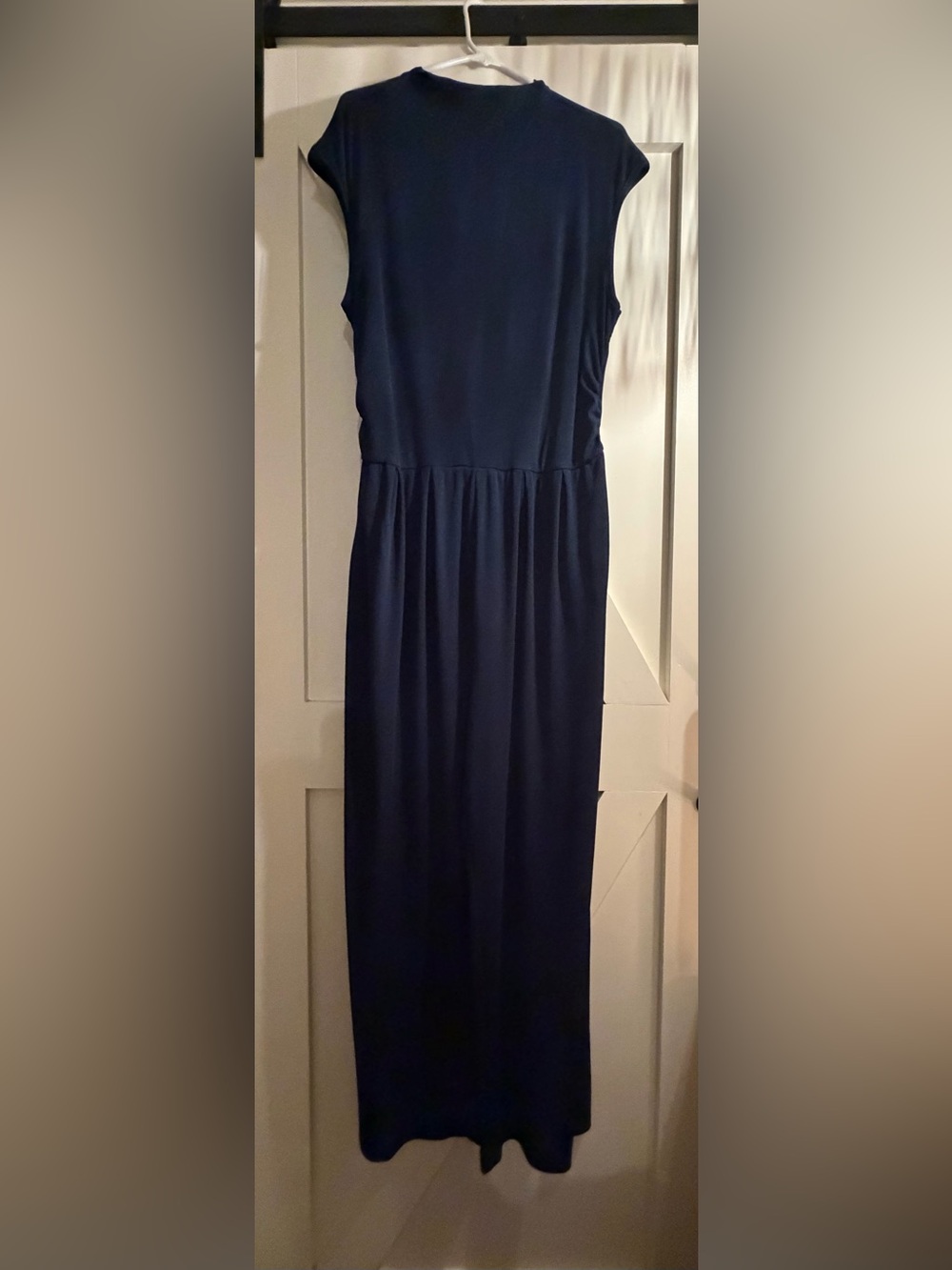 Sleeveless Navy Jumpsuit with Gathered Waist